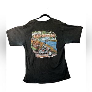 Thrashed Distressed Harley Davidson Tee large HEAVY WEAR